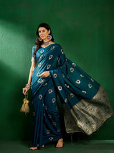 Womens Fashion Ethnic Teal Color Sarees-MLSHWSA1312TEL0ONE